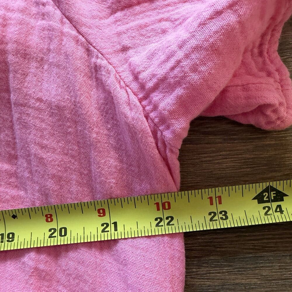 Old Navy Crinkle Gauze Swing Dress Womens XL Pink Split Neck Mini - Picture 8 of 10